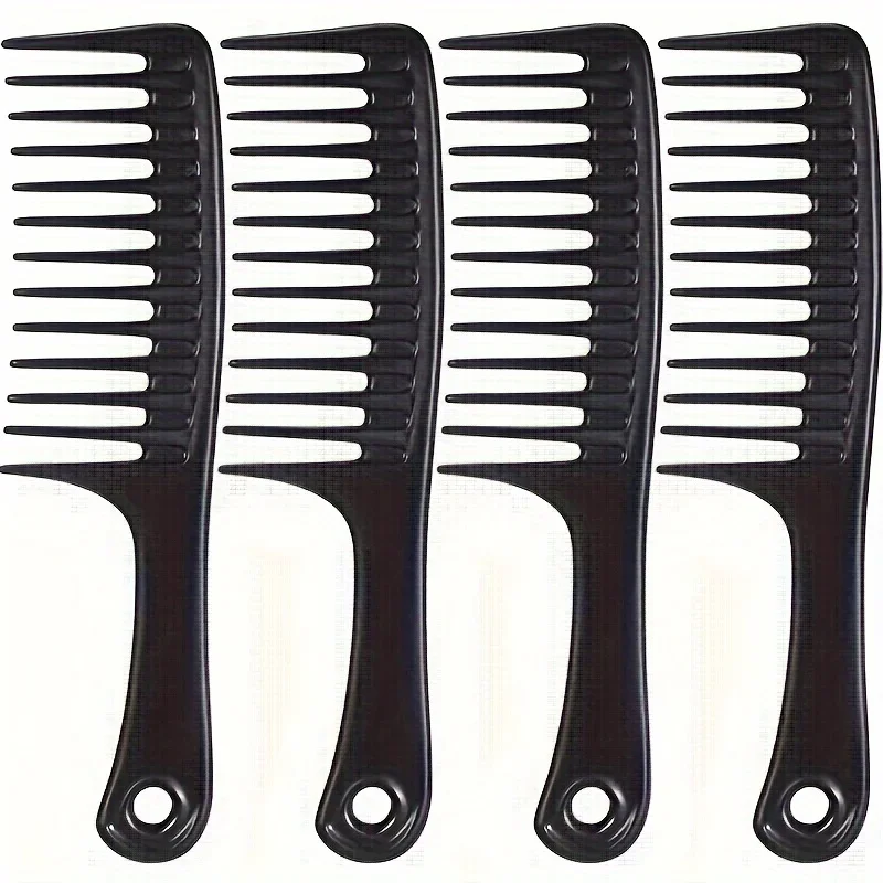 1/4 넓은 이빨 빗, 정전기 방지, 내구성이 뛰어난 ABS 플라스틱 손잡이, 부드러운 머리카락, 두껍고 긴 곱슬 머리에 적합