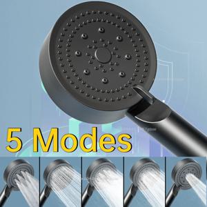 5가지 모드 샤워헤드 고압 샤워기 휴대용 필터 레인폴 수도꼭지 욕실 목욕용 혁신적인 액세서리