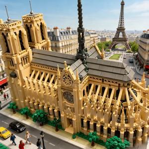 2025년 신제품 4383피스 노트르담 대성당 건축 모델 키트 21061 성인 선물 컬렉션 블록 어린이 선물