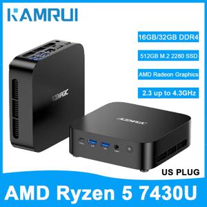 KAMRUI 게이밍 미니 PC AMD Ryzen5 7430U 32GB/16GB DDR4 512GB M.2 SSD 듀얼 채널 Wifi6 4K 트리플 디스플레이 마이크로 데스크탑 컴퓨터
