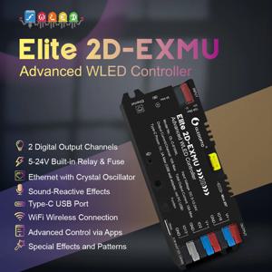 GLEDOPTO 엘리트 ESP32 WLED LED 스트립 라이트 컨트롤러 이더넷, 음악 동기화, 릴레이, 20A 퓨즈 포함 WS2812B WS2815 SK6812 RGB IC용