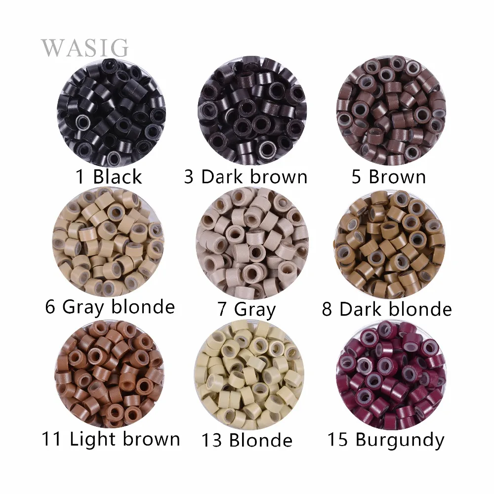 100Pcs 5.0*3.0*3.0mm 마이크로 실리콘 라이닝 링/링크/비즈 마이크로 링 링크 크림프 비즈 헤어 익스텐션 도구