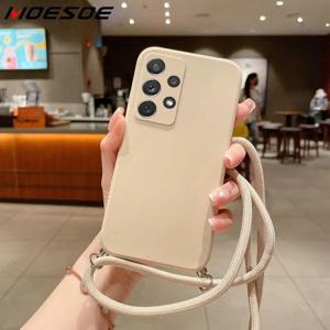 삼성 갤럭시 S25 엣지 S24 S23 S22 울트라 S25 S24 FE A17 A56 A52 A53 A54 A55 A16 5G 소프트 랜야드 케이스 크로스바디 스트랩 커버