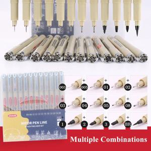만화 블랙 파인 라이너 마커 펜 미술 용품 ​​방수 스케치 사쿠라 피그마 마이크론 펜 안료 라이너 일본어 편지지