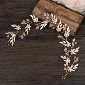 빈티지 골드 머리띠 머리 장식 여자를위한 라인 석 꽃 Hairbands 나뭇잎 소녀 헤드 피스 웨딩 헤어 액세서리 선물