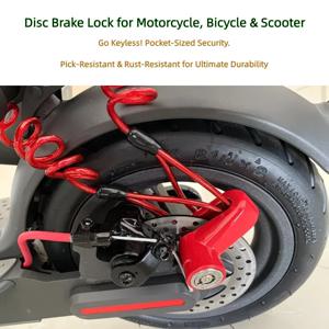 도난 방지 오토바이 디스크 브레이크 잠금장치 |   산악 및 도로 자전거 보안을 위한 고강도 휠 잠금 장치(열쇠 2개 포함)