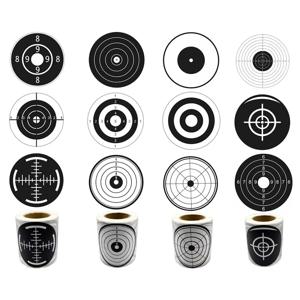 공기 펠릿 총 및 강철 또는 플라스틱 BB의 표적 사격에 적합한 200개/롤의 3인치 흑백 사격 표적 스티커