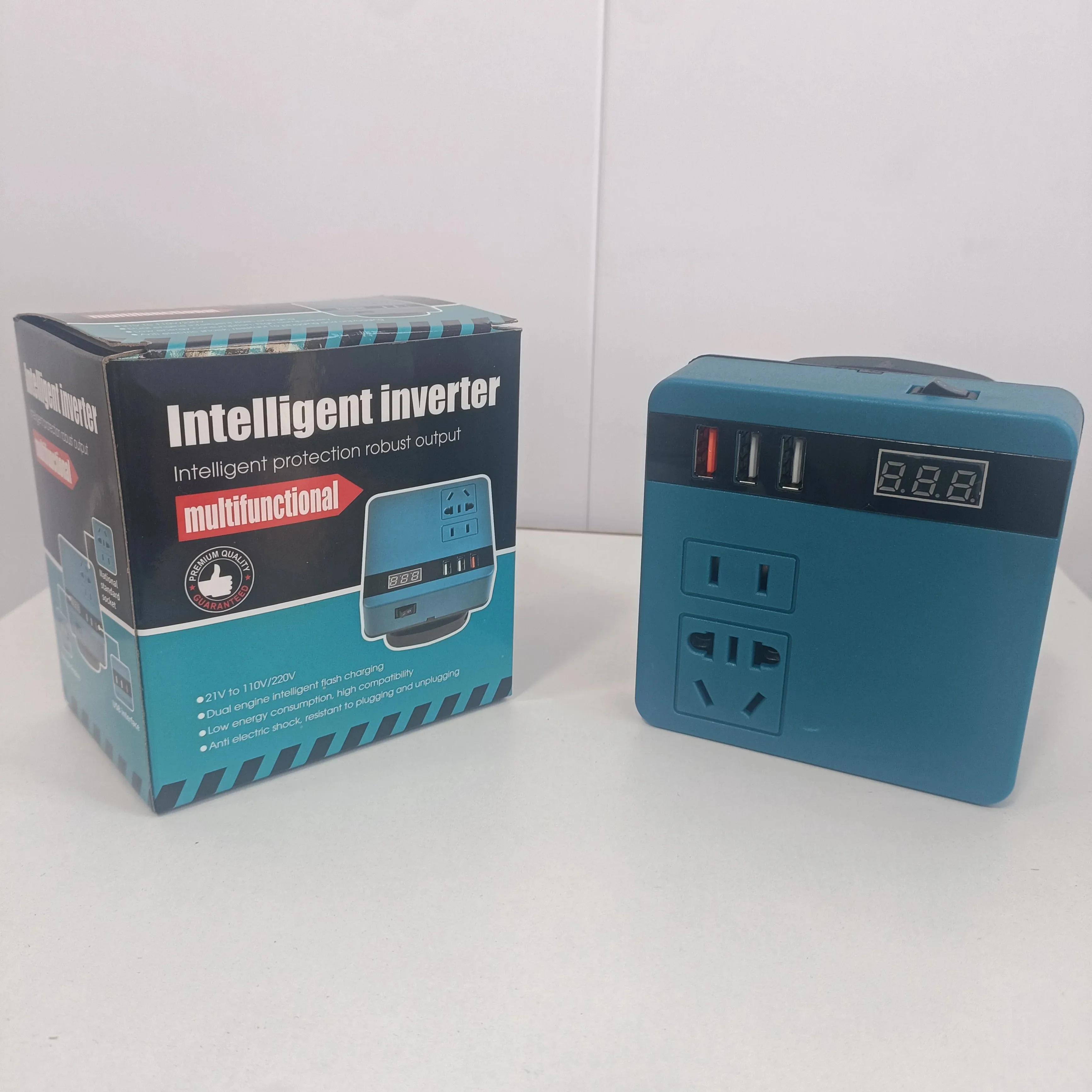 리튬 배터리 인버터 전원 은행, AC220V/DC5V/21V 야외 가정용 다기능 지능형 변압기 전기 도구