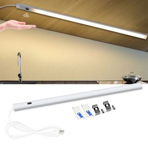30/40/50cm 알루미늄 프로파일 USB LED 바 라이트 스트립 5V 핸드 스캔 모션 센서 주방 램프 욕실 침실 캐비닛 조명