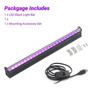 LED 블랙 라이트 6W 395nm T5 UV 블랙 라이트 바 형광 태피스트리 포스터 바디 페인트 글로우 할로윈 장식 크리스마스 파티