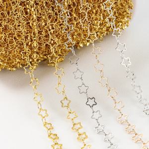1 미터 5mm 스테인레스 스틸 골드 컬러 할로우 스타 체인 링크 수제 DIY 목걸이 팔찌 Anklets 쥬얼리 만들기 용품