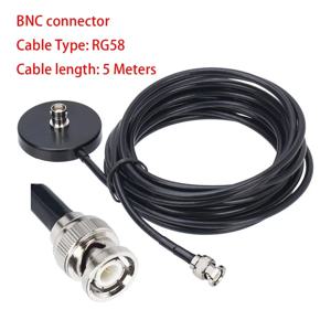 CB 라디오 BNC 수형 안테나 마그네틱 베이스(5미터 RG58 동축 연장 케이블 포함)