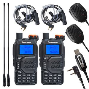 Quansheng UVK5 장거리 듀얼 밴드 라디오, AM DTMF 스크램블러 FM 햄 양방향 라디오, NOAA 날씨 경고 C 타입 충전, 2 개
