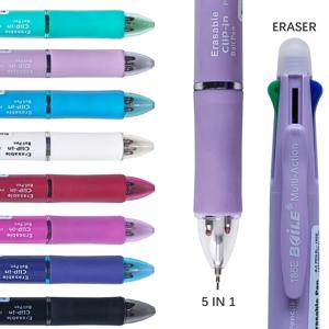여러 가지 빛깔의 5 In 1 0.7mm 지울 수있는 젤 펜 블랙 블루 레드 그린 매직 잉크 0.5mm 기계식 연필 학교 사무실 필기구