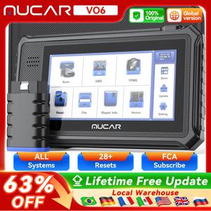 MUCAR VO6 전문가용 자동차 진단 도구 풀 시스템 28가지 리셋 기능 오일 DPF 브레이크 ETS 평생 무료 업데이트 자동 VIN Obd2 스캐너