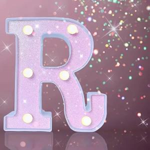 1PC 16cm 핑크 반짝이 LED 문자 및 숫자 조명 결혼식, 제안, 생일, 파티, 사진 소품에 대 한 배터리 전원 장식 조명