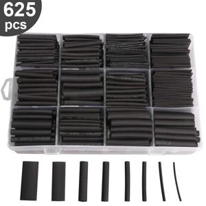 625 PCS 열 수축 튜브 키트 열 수축 튜브 와이어 랩, 2:1 비율 전기 케이블 슬리브 모음(보관함 포함)