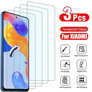 Redmi Note 13 Pro 12 11 11S 8 9 10 화면 보호기용 강화 유리 3개