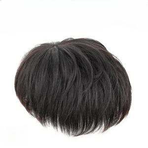 질감 스타일 16x18CM 18x20CM 아시아 남성용 인모 가발 토퍼 빠른 교체 시스템 헤어 피스 커버 탈모