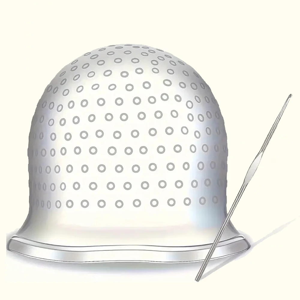 2개입 재사용 가능 실리콘 헤어 염색 캡, 여러 색상 헤어 컬러링 염색 캡 (후크 포함), 가정용/살롱용 실리콘 헤어 컬러링 캡