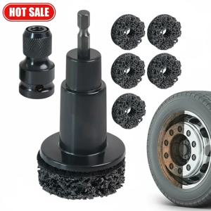 휠 허브 녹 제거 도구 브레이크 먼지 청소용 연마 그라인더 브러시 복원 및 유지보수용 드릴 부착물