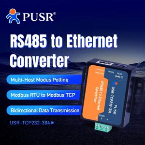 PUSR RS485 시리얼 to RJ45 이더넷 컨버터 rs485 to TCP/IP 서버 모드버스 RTU to TCP 게이트웨이 USR-TCP232-304