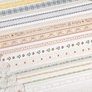 3 롤 수제 레이스 시리즈 글리터 샌드 PET 테이프 세트 스크랩북킹 DIY 저널 장식 선물용