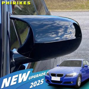 Bmw 1 3 시리즈 E90 E91 E92 E93 E80 E81 E87 E88 후면보기 탄소 섬유 광택 블랙 용 백미러 커버