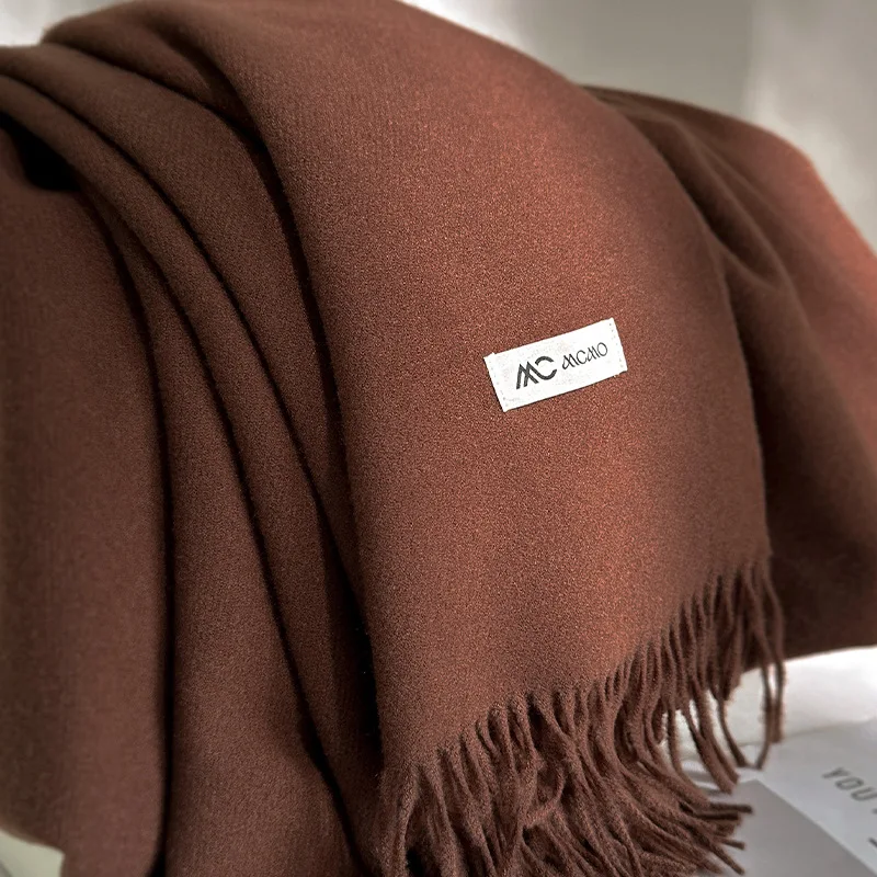 2025년 신상 여성용 겨울 스카프 롱 따뜻한 캐시미어 스카프 히잡 솔리드 여성용 숄 랩 여성용 파시미나 반다나 헤드 스카프