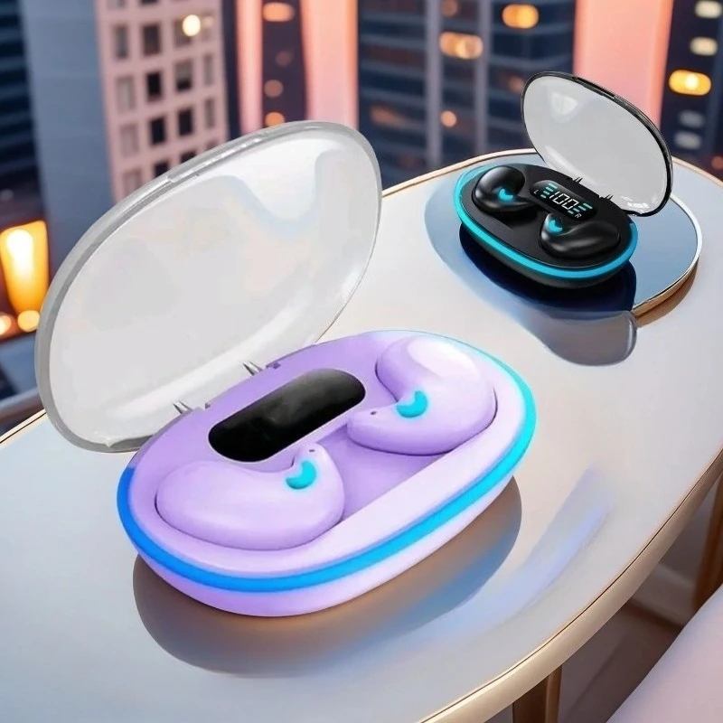 X55 미니 이어폰 무선 이어폰 헤드폰 소음 감소 스포츠 게임 수면 블루투스 5.3 이어버드 HIFI 스테레오 음악 헤드셋