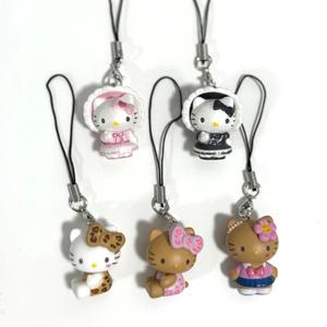 일본 카와이 귀여운 조개 고양이 펜던트 귀여운 빈티지 꽃 갈색 피부 로리타 고양이 키체인 펜던트 생일 선물