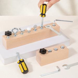 몬테소리 비지보드 나사 잠금 장난감, 유아 소근육 감각 활동, 어린이를 위한 조기 교육 유치원 학습 퍼즐