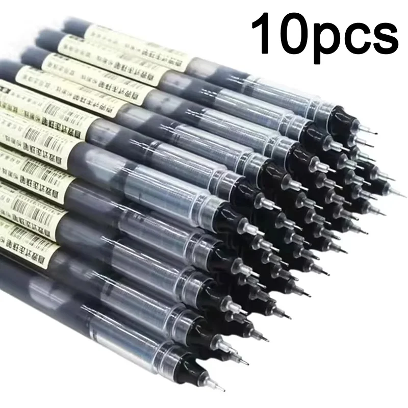 10pcs 젤 펜 0.5mm 바늘 유형 젤 잉크 펜 스트레이트 액체 볼펜 색상 편지지 학교 사무실 쓰기 편지지