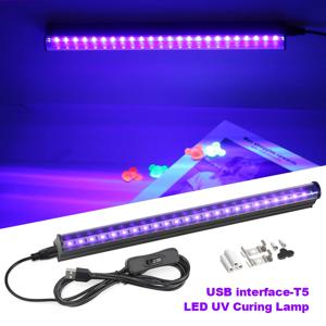 395-405nm 블랙 라이트 LED UV 램프 젤 T5 튜브 5V USB 플러그 자외선 LED 무대 블랙라이트 UV LED 네일 램프 부품 성장