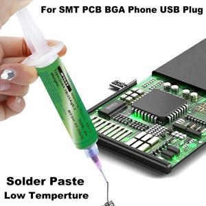 Sn64.7Bi35Ag0.3 무연 솔더 페이스트 시린지 노클린 납땜 페이스트 (SMT PCB BGA 수리용 저온 용접 플럭스)