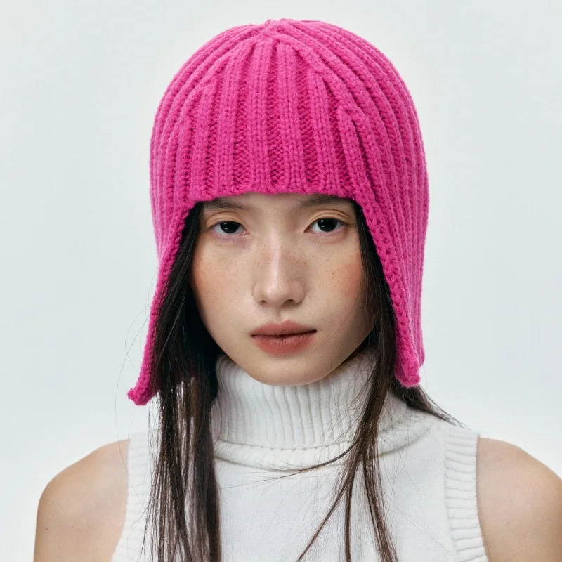 여성용 겨울 따뜻한 니트 비니 모자, 겨울 핫걸 가발 따뜻한 귀 보호 헤드랩 모자 야외 활동용, 일상복