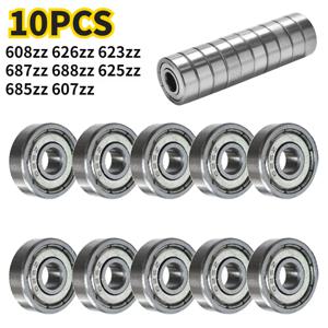 10Pcs 608ZZ 623ZZ 626ZZ 687ZZ 607ZZ 깊은 홈 볼 베어링 고 탄소강 소형 베어링 볼 베어링