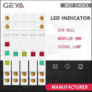 GEYA DIN 레일 인디케이터 라이트 230V LED 신호등 듀얼 파일럿 라이트 모듈형 인디케이터 빨강 초록 노랑 LED 신호등