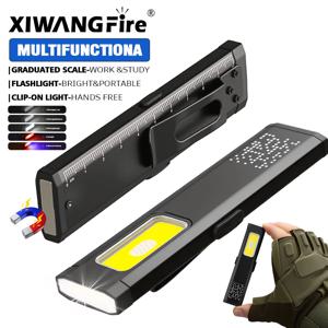 미니 휴대용 충전식 LED 손전등, 방수 야외 작업용 포켓 플래시라이트 자석 그립 포함, 컴팩트 LED 플래시라이트