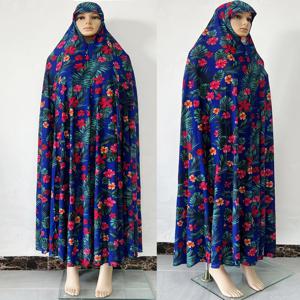 6XL 이슬람 여성 후드 Abaya 아프리카 민소매기도 의류 Kaftan 드레스 Hijab 꽃 두바이 사우디 가운 라마단