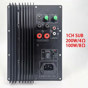 110-220V 200W 100W 헤비 서브우퍼 디지털 전력 증폭기 보드 5.1 및 7.1 액티브 전력 증폭기 보드 Pure Bass1CH 4ohm 8ohm
