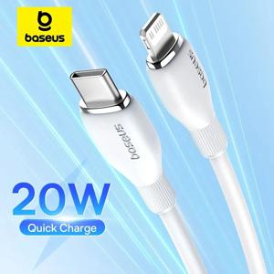 Baseus 아이패드 맥북용 TPE USB C 케이블, 아이폰 14, 13, 12, 11 프로 맥스, XS 고속 충전 케이블, C타입 조명, 날짜 와이어, 20W