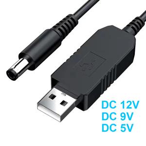 5.5*2.1mm USB DC 5V ~ 12V 9V 전원 케이블 라우터 WIFI 모뎀 팬 어댑터 와이어 usb 부스트 모듈 변환기 Powerbank를 통해