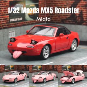 1/32 Mazda MX-5 소형 다이캐스트 Miata RoadSter 장난감 자동차 모델 사운드 및 라이트 도어 개방형 컬렉션 어린이를위한 선물 소년 아이