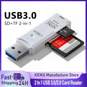 다기능 2 In 1 고속 USB 3.0/2.0 카드 리더기 TF + SD 컴퓨터 태블릿 카메라 노트북 자동차 장착 지원