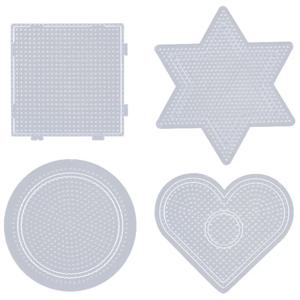 4pcs 2.6/5mm 실용적인 PE 클리어 스퀘어 녹는 비드 Pegboards 보드 서클 퍼즐 비즈 템플릿 DIY 퓨즈 비드
