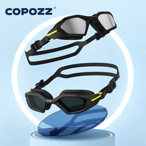 COPOZZ 전문 여성 수영 고글 전기 도금 수영 안경 안티 안개 UV 보호 조정 가능한 성인 수영 안경 남자