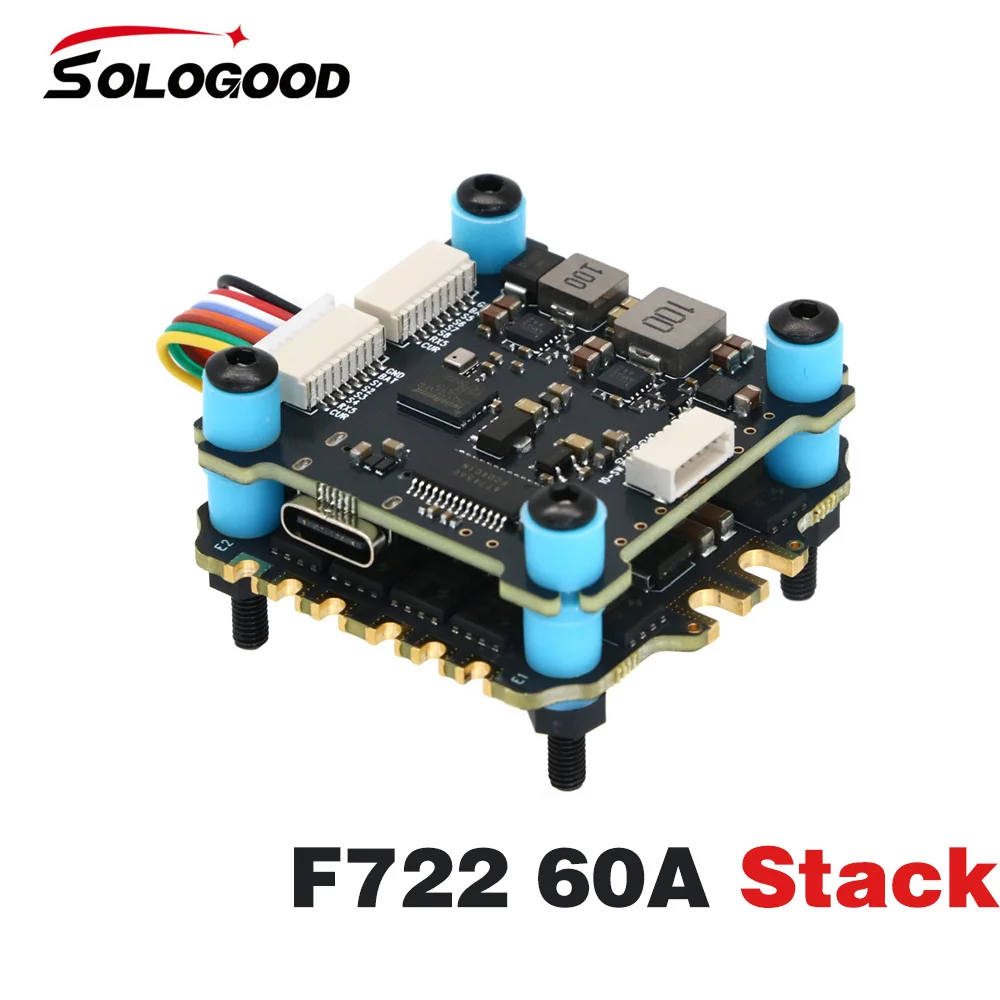 SoloGood F722 60A 스택 ICM42688P F722 비행 컨트롤러 BLHELI_S 60A 4in1 ESC 30.5X30.5mm 2-6S FPV 프리스타일 드론 부품