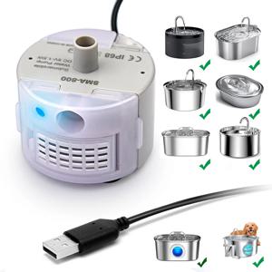 애완 동물 분수 용 1pc 워터 펌프 스테인레스 스틸 워터 피더 워터 펌프 SMA-800 초저소음 USB (플러그 없음 전용 워터 펌프)
