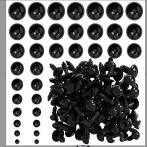 장난감 액세서리 플라스틱 눈 아트 눈 검은 콩 눈 모든 검은 나사 눈 봉제 인형 DIY 100 눈